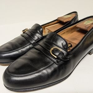 Salvatore Ferragamo black clasp loafers Size 11.5